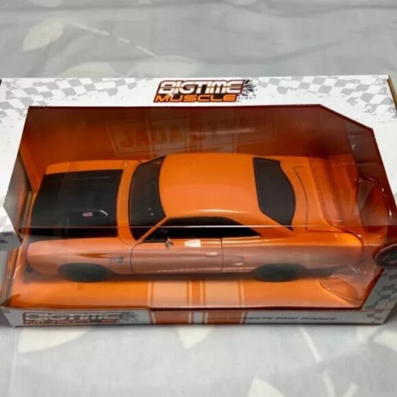 Jada Big Time Muscle 1970 Plymouth Road Runner Orange & Black 1:24 Die-cast NIP - Picture 13 of 15